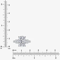Signature By Modern Bride (I / Si2) Womens 6 3/8 Ct. T.W. Lab Grown White Diamond 14K Gold Cushion Side Stone Engagement Ring