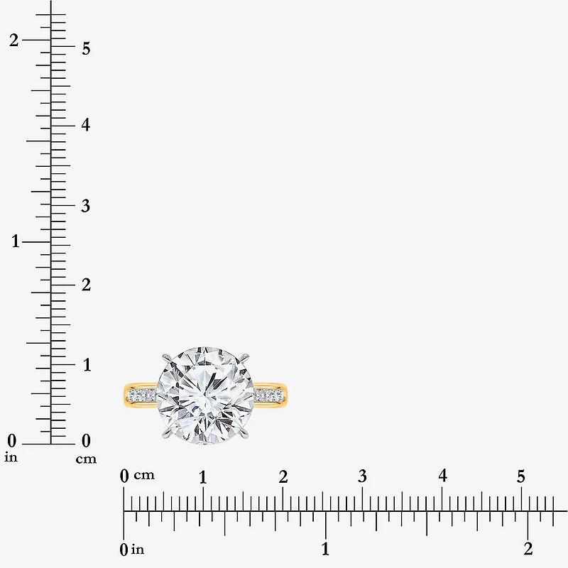 Signature By Modern Bride (I / Si2) Womens 6 1/4 Ct. T.W. Lab Grown White Diamond 14K Gold Round Side Stone Engagement Ring