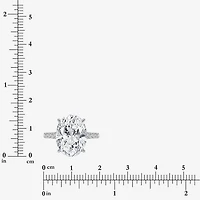 Signature By Modern Bride (I / Si2) Womens 6 1/2 Ct. T.W. Lab Grown White Diamond 14K Gold Oval Side Stone Engagement Ring