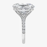 Signature By Modern Bride (I / Si2) Womens 6 1/2 Ct. T.W. Lab Grown White Diamond 14K Gold Oval Side Stone Engagement Ring