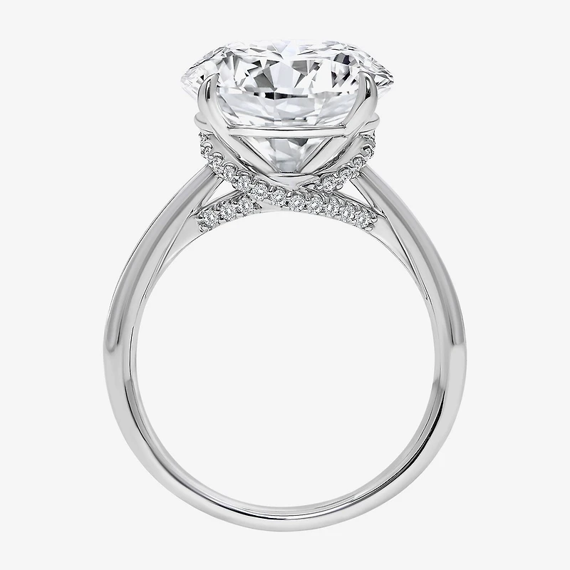 Signature By Modern Bride (I / Si2) Womens 6 1/7 Ct. T.W. Lab Grown White Diamond 14K Gold Round Side Stone Engagement Ring