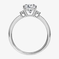 (I / Si2) Womens 2 1/10 CT. T.W. Lab Grown White Diamond 10K Gold Round 3-Stone Engagement Ring