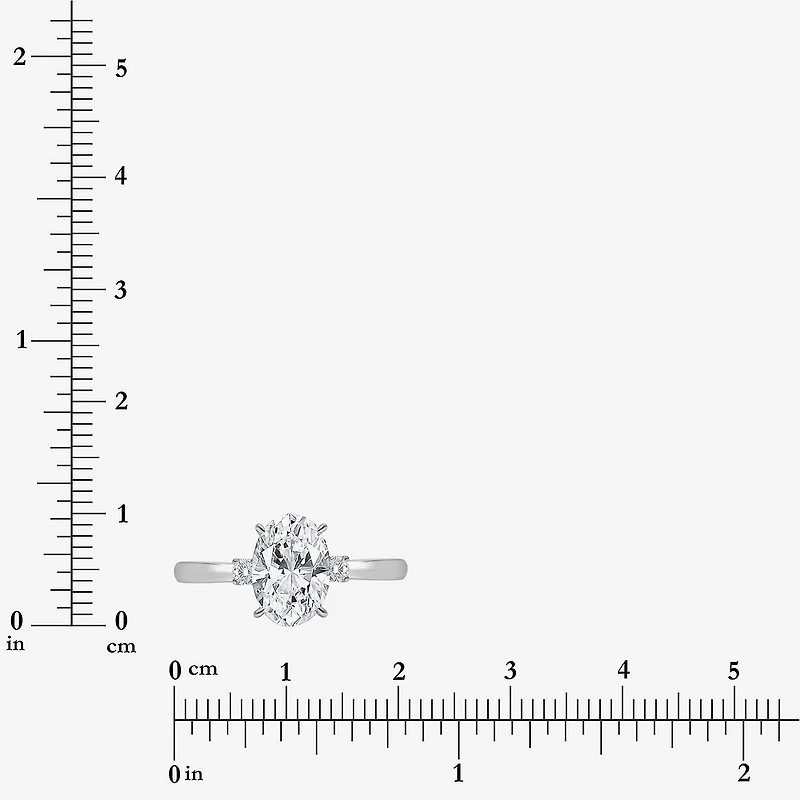 (I / Si2) Womens 2 1/10 CT. T.W. Lab Grown White Diamond 10K Gold Round 3-Stone Engagement Ring