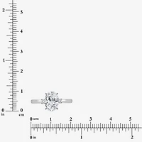 (I / Si2) Womens 2 1/10 CT. T.W. Lab Grown White Diamond 10K Gold Round 3-Stone Engagement Ring