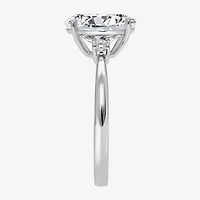 (I / Si2) Womens 2 1/10 CT. T.W. Lab Grown White Diamond 10K Gold Round 3-Stone Engagement Ring