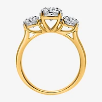 (I / Si2) Womens 2 CT. T.W. Lab Grown White Diamond Sterling Silver Round 3-Stone Engagement Ring