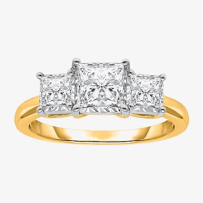 (I / Si2) Womens 2 CT. T.W. Lab Grown White Diamond 3-Stone Engagement Ring
