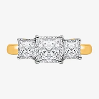 (I / Si2) Womens 2 CT. T.W. Lab Grown White Diamond Sterling Silver 3-Stone Engagement Ring
