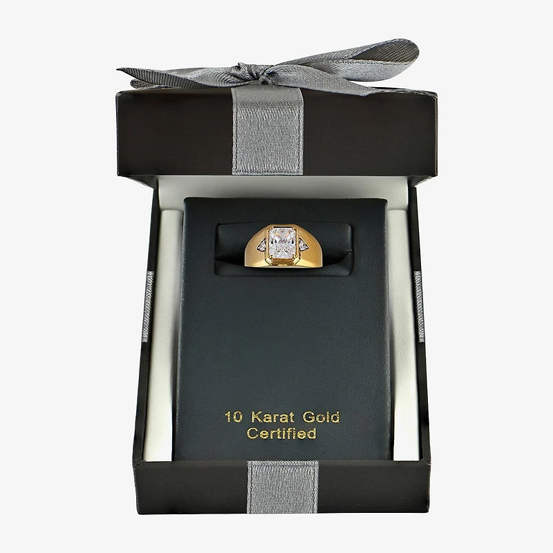 (F / Vs2) Mens 3 1/6 Ct. T.W. Lab Grown White Diamond 10K Gold Rectangular Engagement Ring