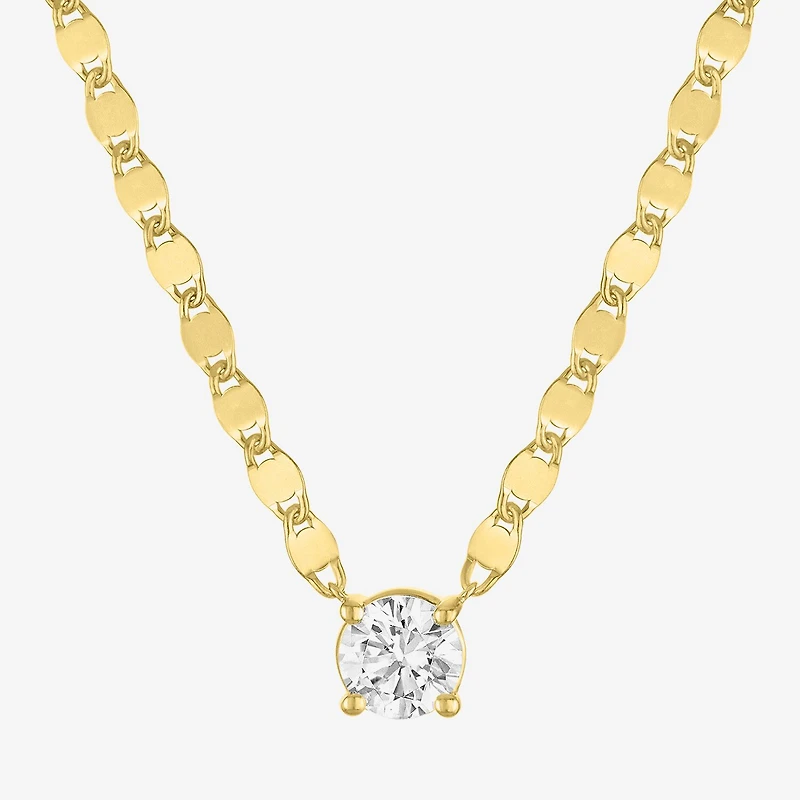 Diamond Addiction (G-H / Si2-I1) Womens 1/2 CT. T.W. Lab Grown White 14K Gold Over Silver Round 16 Inch Pendant Necklace