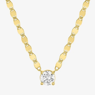Diamond Addiction (G-H / Si2-I1) Womens 1/2 CT. T.W. Lab Grown White 14K Gold Over Silver Round 16 Inch Pendant Necklace