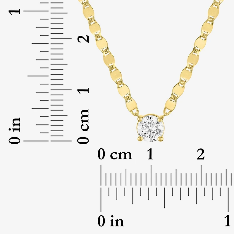 Diamond Addiction (G-H / Si2-I1) Womens 1/2 CT. T.W. Lab Grown White 14K Gold Over Silver Round 16 Inch Pendant Necklace