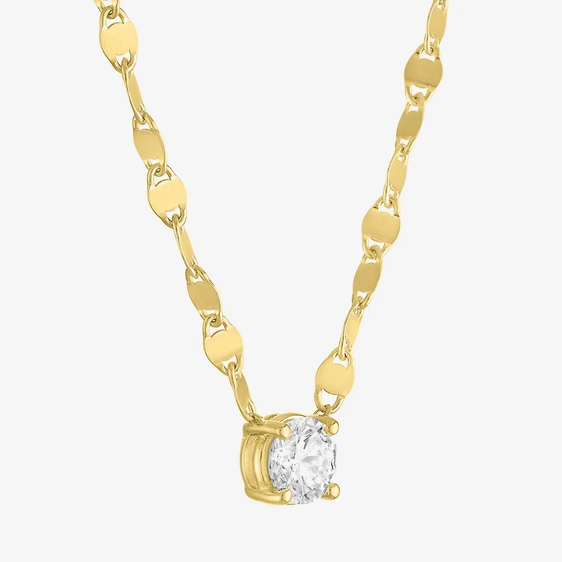 Diamond Addiction (G-H / Si2-I1) Womens 1/2 CT. T.W. Lab Grown White 14K Gold Over Silver Round 16 Inch Pendant Necklace