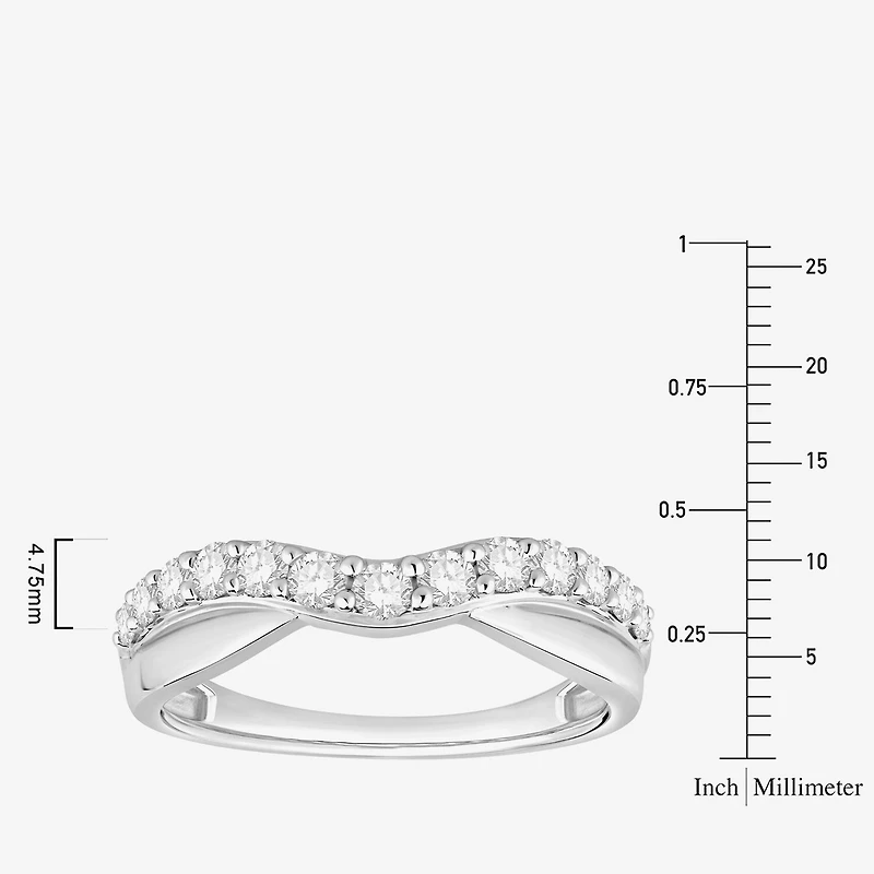 F / Vs2) Womens 4.5MM 1/ CT. T.W. Lab Grown White Diamond 10K Gold Wedding Band