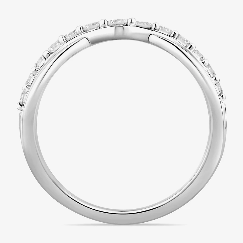 (F / Vs2) Womens 4.5MM 1/2 CT. T.W. Lab Grown White Diamond 10K Gold Wedding Band