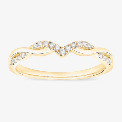 (F / Vs2) Womens 3MM 1/10 CT. T.W. Lab Grown White Diamond 10K Gold Wedding Band