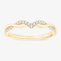 (F / Vs2) Womens 3MM 1/10 CT. T.W. Lab Grown White Diamond 10K Gold Wedding Band