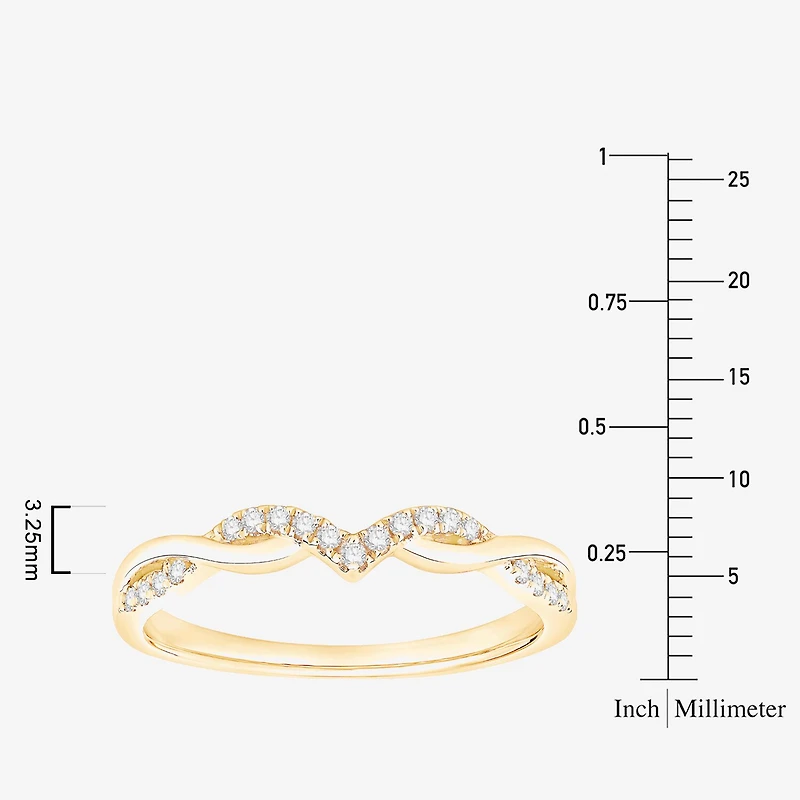 (F / Vs2) Womens 3MM 1/10 CT. T.W. Lab Grown White Diamond 10K Gold Wedding Band