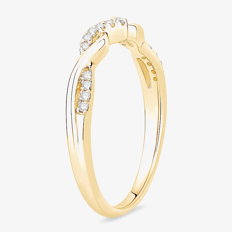 (F / Vs2) Womens 3MM 1/10 CT. T.W. Lab Grown White Diamond 10K Gold Wedding Band