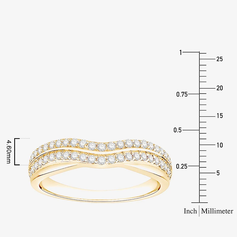 (F / Vs2) Womens 4.5MM 1/3 CT. T.W. Lab Grown White Diamond 10K Gold Wedding Band