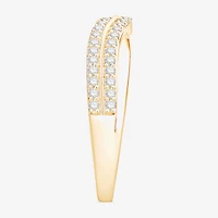 (F / Vs2) Womens 4.5MM 1/3 CT. T.W. Lab Grown White Diamond 10K Gold Wedding Band