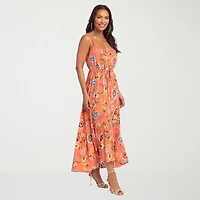 JS Jessica Simpson Womens Square Neck Sleeveless Partially Lined Maxi Dress