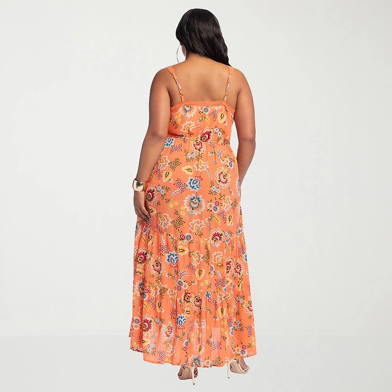 JS Jessica Simpson Womens Plus Square Neck Sleeveless Maxi Dress