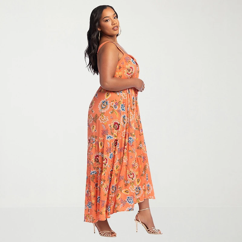 JS Jessica Simpson Womens Plus Square Neck Sleeveless Maxi Dress