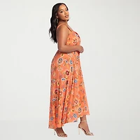 JS Jessica Simpson Womens Plus Square Neck Sleeveless Maxi Dress