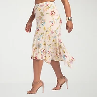 JS Jessica Simpson Womens Plus High Rise Midi A-Line Skirt