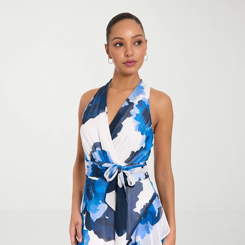 London Style Womens V Neck Sleeveless Maxi Dress