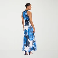 London Style Womens V Neck Sleeveless Maxi Dress