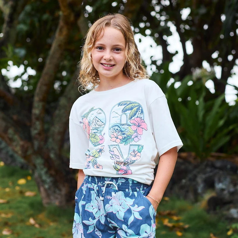 Roxy Big Kid Girls Crew Neck Short Sleeve Regular Fit Graphic T-Shirt