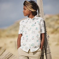 Quiksilver Big Kid Boys Short Sleeve Regular Fit Button-Down Shirt