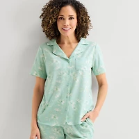 Liz Claiborne Womens Short Sleeve 2-pc. Pajama Set