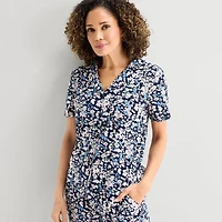 Liz Claiborne Womens Short Sleeve 2-pc. Pajama Set