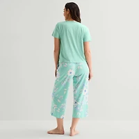 Liz Claiborne Womens Short Sleeve 2-pc. Pajama Set