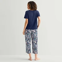 Liz Claiborne Womens Short Sleeve 2-pc. Pajama Set