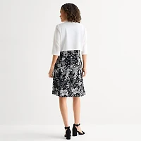 Perceptions Womens Floral Jacket Dress