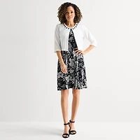 Perceptions Womens Floral Jacket Dress