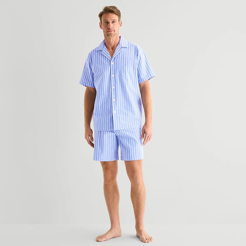 Stafford Mens Short Sleeve 2-pc. Pajama Set