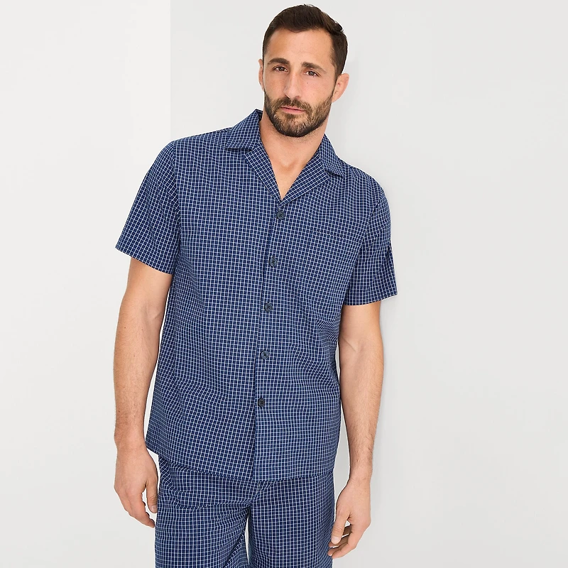 Stafford Mens Short Sleeve 2-pc. Pajama Set