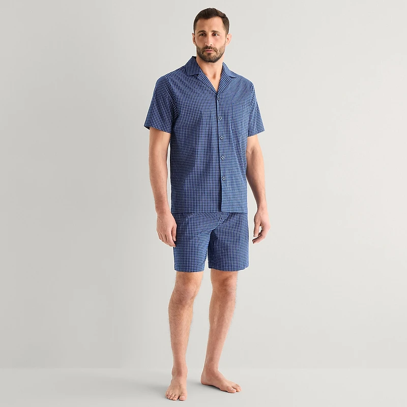 Stafford Mens Short Sleeve 2-pc. Pajama Set