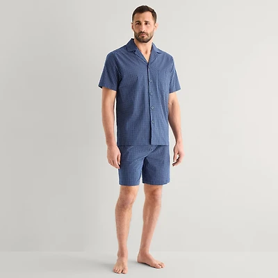 Stafford Mens Short Sleeve 2-pc. Pajama Set