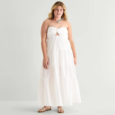 Forever 21 Womens Juniors Plus Sweetheart Neck Sleeveless Maxi Dress