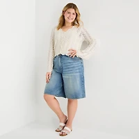 Forever 21 Juniors Plus Womens V Neck Long Sleeve Pullover Sweater