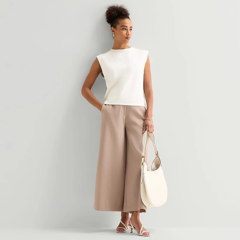 Worthington Womens Crew Neck Sleeveless Blouse