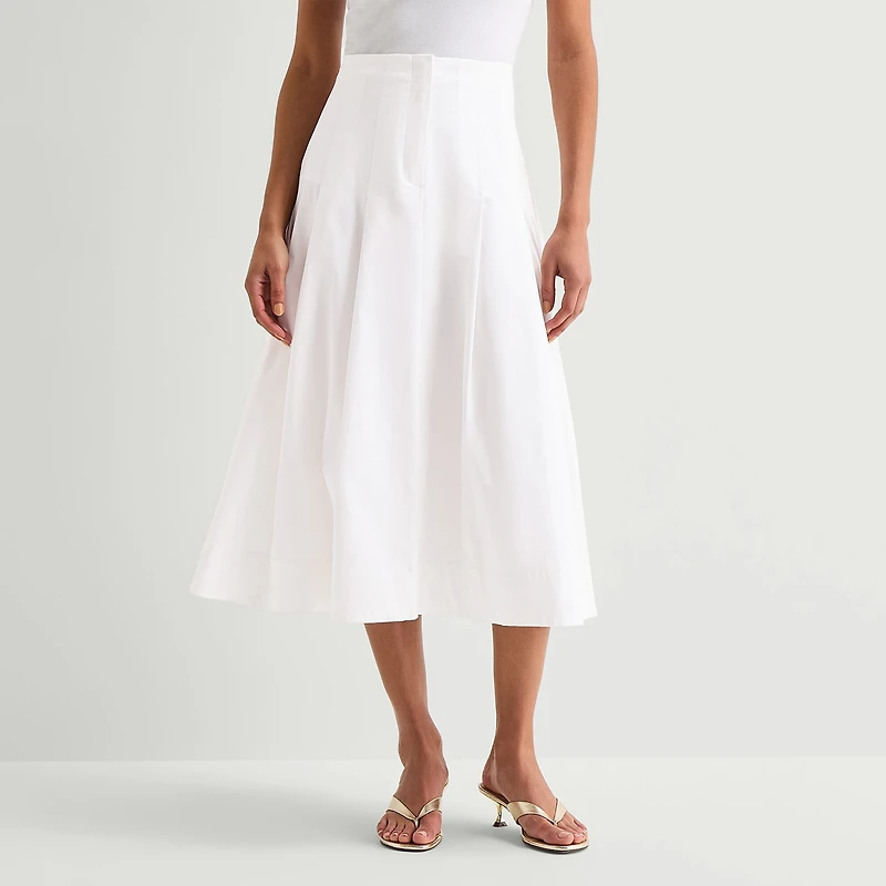 Worthington Womens Midi Full Skirt