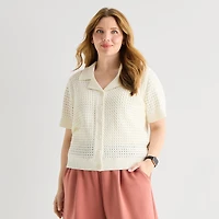 Stylus Plus Womens Short Sleeve Polo Sweater