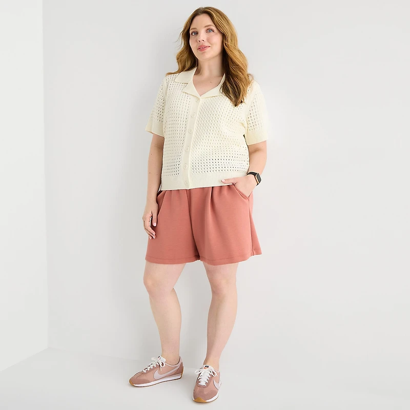 Stylus Plus Womens Short Sleeve Polo Sweater